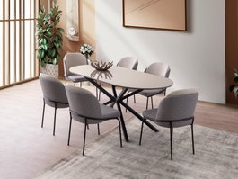 Hanah Home Aura - 3011 Mesa de comedor Moca claro